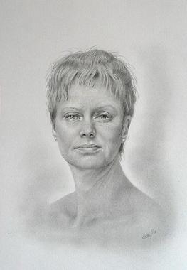 Selbstportrait der Portraitmalerin Lisa Bauer