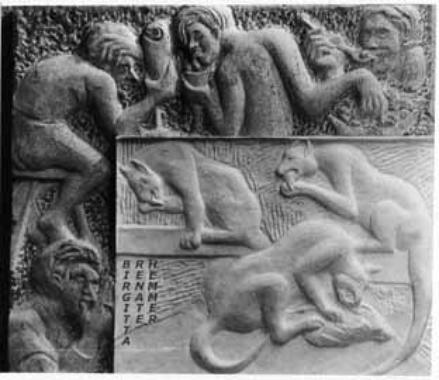 Tigermenschen - Steinreliefs von Birgitta Renate Hemmer