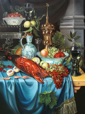 festliches Stillleben mit Hummer