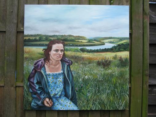 russisches Dorf   >>  Selbstportrait am Fluss  <<