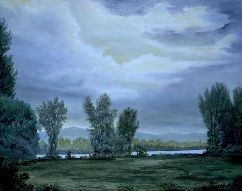 Nachtstimmung am Rhein