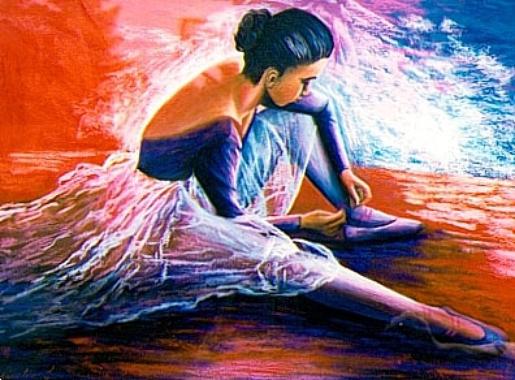 Balletteuse vor dem Auftritt