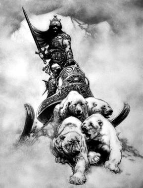 the silver warrior frank frazetta hommage