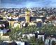 Berlin-Panorama Schöneberg - Berlin-Panorama Schöneberg, Eitempera u. Öl/Lw, 100x120 cm, 1995. Blick vom Gasometer Schöneberg. Im Vordergrund: Rathaus Schöneberg, Dorfkirche Schöneberg, 