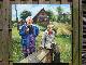 russisches Dorf   >>  Leben im Dorf  << - mein Besuch in einem russischen Dorf
Hier macht ein älteres Ehepaar auf einer selbstgezimmerten Bank Pause.
gemalt 2006 in Öl auf Leinwand Größe 80 x 80
