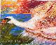 Aufsteigender Schwan in der Morgenröte - Frühlingssonne wärmt den jungen Tag und den Abflug des Höckerschwans. (120 x 100 cm),
2016, Acryl auf Leinwand mit Spachteltechnik